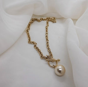 Gregory Ladner Chain Necklace Pearl Fob