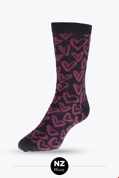 NZ Sock Co Merino Hearts Crew